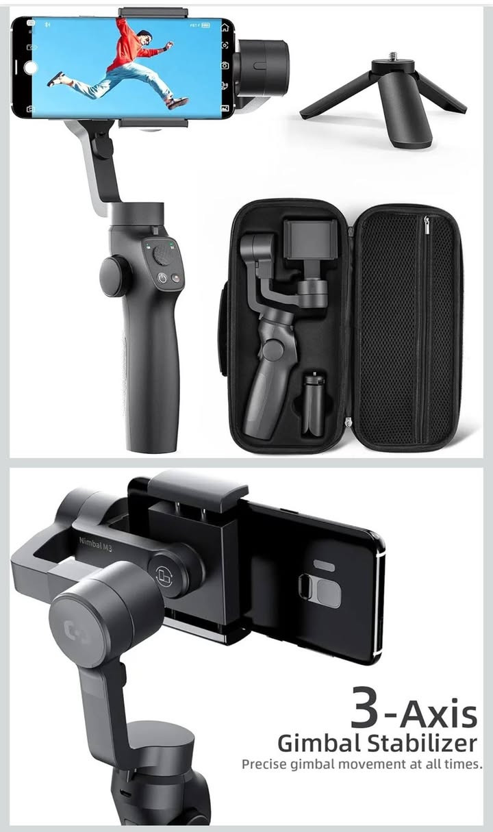 متوفر ستاند تصوير گمبل 3 محاور موديل VanTop Nimbal M3
جهاز VanTop Nimbal M3 هو مانع اهتزاز (Gimbal) ثلاثي المحاور مصمم خصيصاً للهواتف الذكية، ويساعد على التقاط فيديوهات سينمائية
ناعمة وسلسة وبدون أي اهتزازات أثناء الحركة.
خاص واتساب ***********
