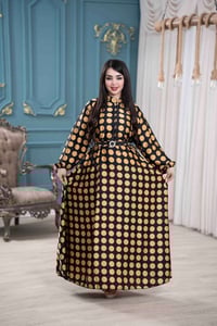 فستان كلوش • ستن فرنسي • فري سايز ١١٠ كيلو