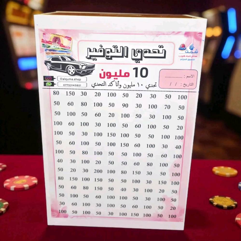 قاصة التوفير (حصاله التحدي) حجم الـ 100 الف و 500 الف و المليون و 5 المليون و 10 مليون و 25 مليون وحسب الطلب عنوان بغداد المنصور متوفر توصيل لكل العراق 