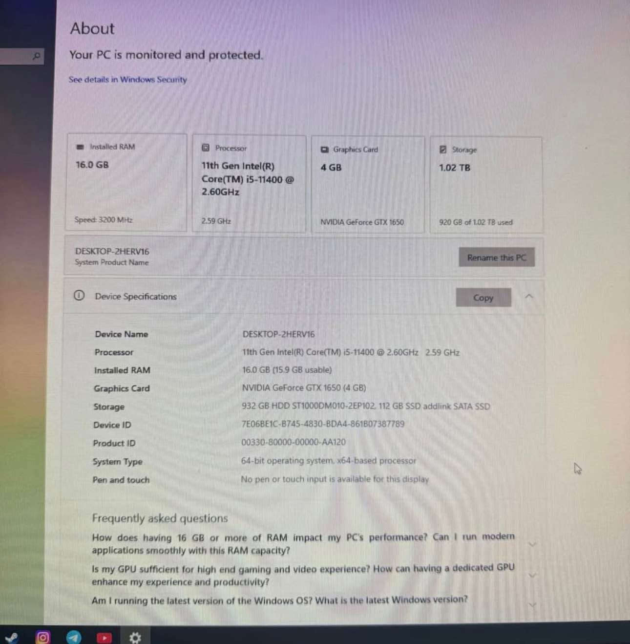 تجميعة pc جيل ١١ رام ١٦ هاردين بيها يوصل لل1050 كارت شاشة 1650 كلهن قطع جديدة وياها ماوس وكيبورد وشاشة ٧٥ هرتز فول HD بغداد حي جهاد واتساب *********** بغداد, العراق
