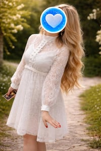 فستان كيبور مشغول • لون أبيض • مقاس ٣٨/٤٠