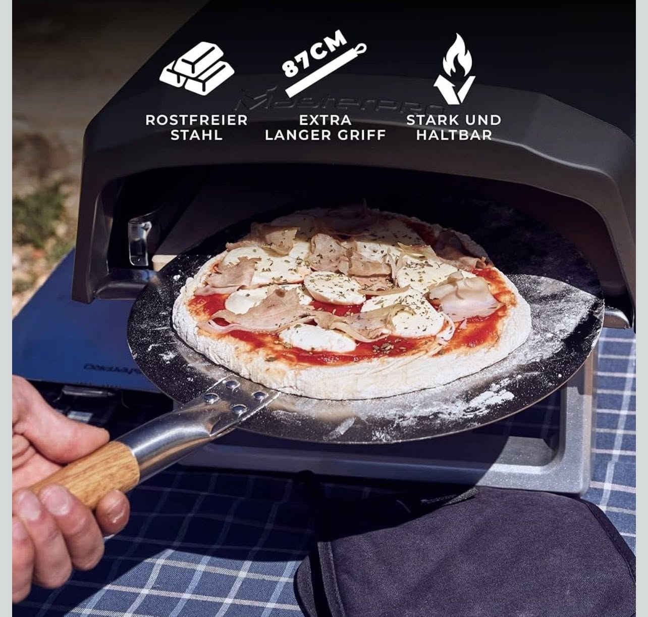فرن بيتزا يعمل بالغاز (BBQ Gas-Pizzaofen). 
يأتي الفرن مع حجر بيتزا مصنوع من الكورديريت بمقاس 30.5 × 30.5 سم.
يتضمن المنتج مجرفة بيتزا لسهولة التعامل مع الطعام.
صُمم الفرن ليكون محمولاً، مما يجعله مناسباً للاستخدام الخارجي وحفلات الشواء.
يمكن أن تصل درجات الحرارة فيه إلى مستويات عالية لطهي البيتزا بسرعة.
متوفر بسعر 70 الف مع التوصيل جديد غير مستعمل


**إذا كنت صاحب هذا الإعلان وتريد حذفه لأي سبب، رجاءا أرسل رسالة إلى الدعم الفني**