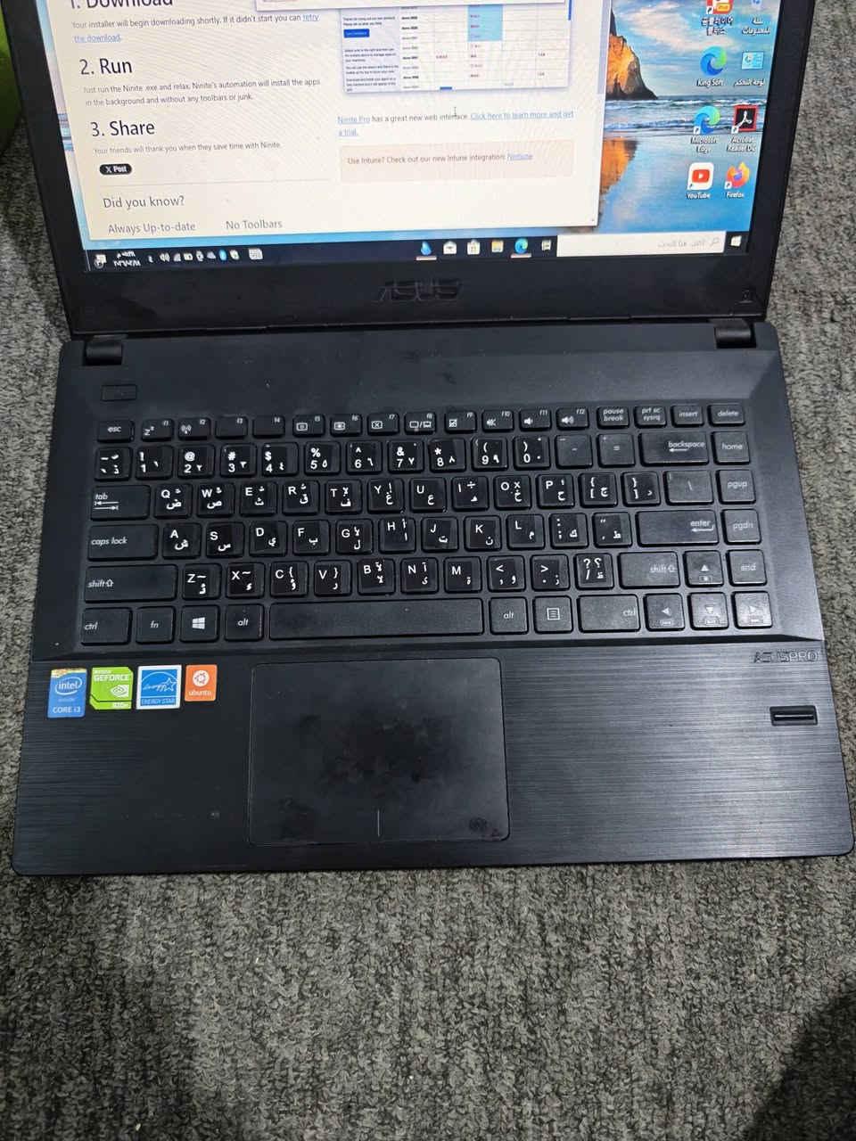 سلام عليكم لابتوب asus بيها ssd128 نضام سريع وبيها كرت شاشه منفصل يعني تفيد العاب سعر 175 وهذا رقمي ***********
