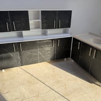 كاونتر خشب MDF • ٣ قطع • سنك مرمر