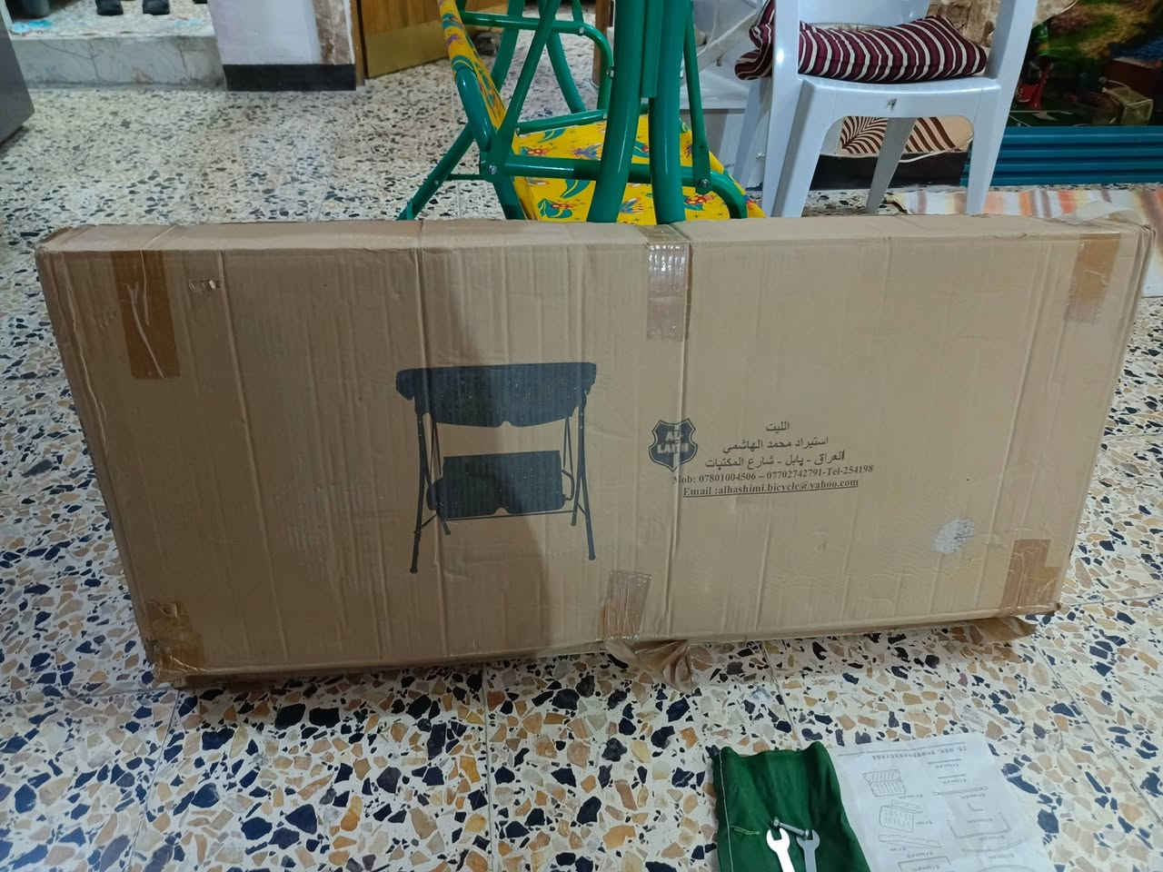 مرجوحة اطفال نظيفة جدا ام المظلة كاملة مع أغراضه السعر 45 وبيها مجال بسيط العنوان  حله الحي العسكري قرب مستوصف شهيد الاسلام موبايل ***********
