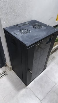 للبيع راك 18 U دبل مروحه + PDU سويج كهرباء مكاني بغداد  07738227492