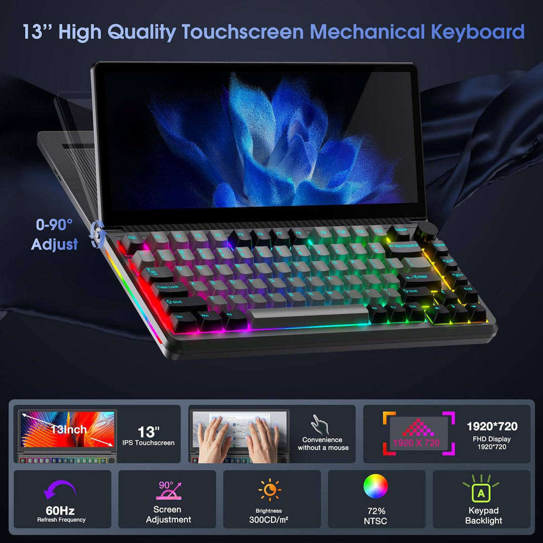الكيبورد الفضائي KWUMSY K3 13" TOUCH SCREEN
للكيمنك والمونتاج والتصوير والبثوث والهندسة الصوتية
5 in 1 يعتبر جهاز متكامل
اولاً/كيبورد ميكانيكي RGB 
ثانياً/شاشة لمس حجم 13 انج دقة FULL HD
ثالثاً/موزع منافذ ويحتوي ايضا على منفذ sd card
رابعاً/منفذ m. 2 للتخزين 
خامساً/مكبرات صوت ستيريو مدمجة
السعر 380 الف متوفر توصيل لجميع المحافظات ***********
