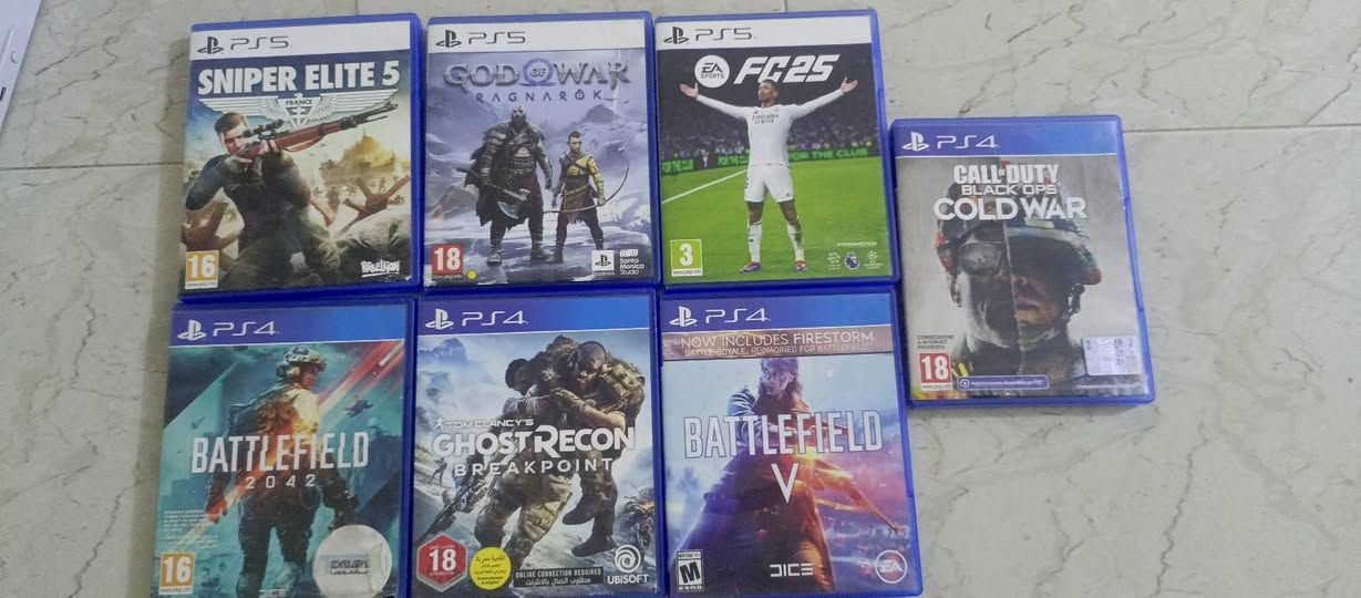 يا الله
PS 5 slim
الذاكرة : 1 تيرا 
نسخة القرص  💿
جويستك عدد 2 اصليات 
ويا 7 اقراص الموضحات بالصور
وويا قاعدة تبريد + حاملة اقراص + شاحن جوستكات
السعر 950 الف وبي مجال 
موجود توصيل لكل المحافظات 
العنوان: الانبار الرمادي 
رقم التواصل : ***********
