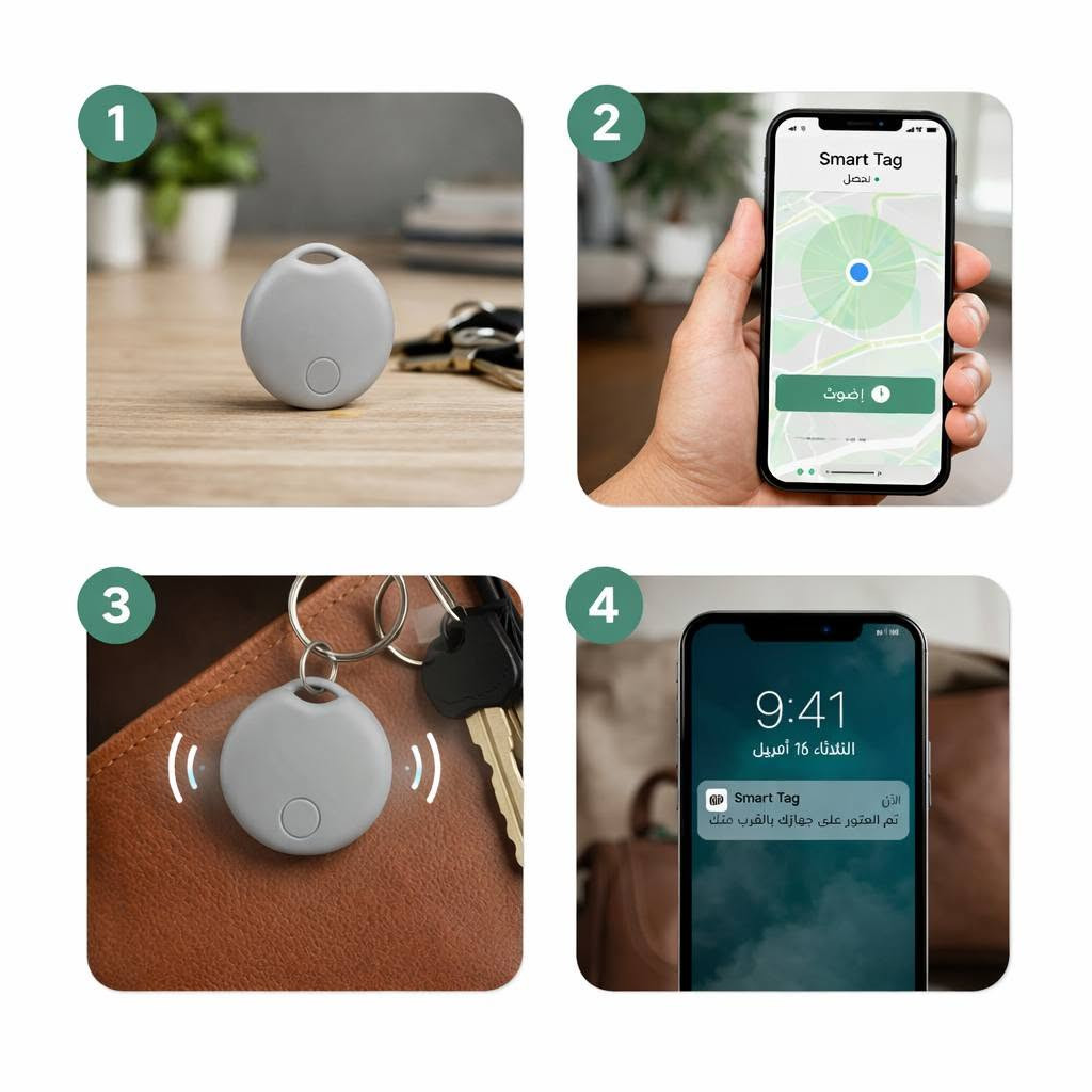 Smart Tag متوافق مع Apple Find My– جهاز تتبع ذكي للأغراض

• جهاز تتبع ذكي يساعدك على العثور على أغراضك بسهولة عبر تطبيق Apple Find My.

• يعمل مع تطبيق Apple Find My لعرض موقع أغراضك على الخريطة مباشرة.

• إمكانية تشغيل صوت من التطبيق لتحديد موقع الجهاز القريب منك.
$$السعر 19000

• اتصال لاسلكي عبر Bluetooth (BLE 5.2) لربط سريع وسهل.

• تصميم صغير وخفيف مع حلقة للتثبيت على المفاتيح أو الحقائب.

• يعمل ببطارية قابلة للاستبدال (CR2032) مع سهولة فتح الجهاز للتبديل.

• الموديل: RSH-iTag 09
• الوزن: 8 غرام
• نوع البطارية: CR2032
• الجهد: DC 3V
• الاستهلاك:
 • وضع الاستعداد: 5 µA
 • الحد الأقصى: 10 mA
• الاتصال: Bluetooth BLE 5.2
• مدى الإرسال: حتى 40 متر (في مساحة مفتوحة)
• الصوت: منبه مدمج 75 ديسيبل (على بعد 10 سم)

محتويات العلبة:
• جهاز Smart Tag
• كتيب تعليمات
• أداة فتح لتغيير البطارية


**إذا كنت صاحب هذا الإعلان وتريد حذفه لأي سبب، رجاءا أرسل رسالة إلى الدعم الفني**