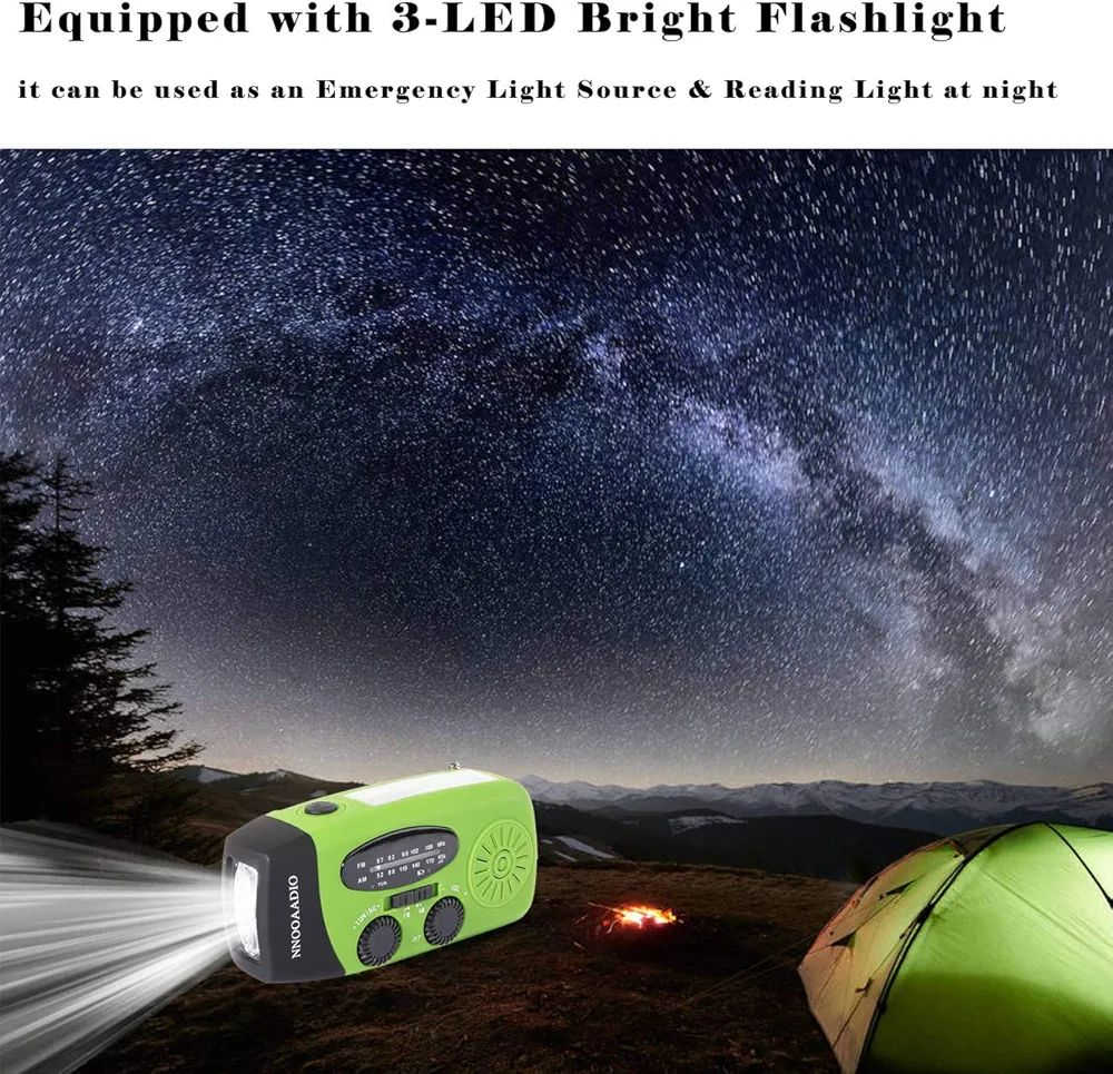 هذا الجهاز هو راديو طوارئ محمول متعدد الوظائف، مصمم خصيصاً للاستخدام في الرحلات، التخييم، أو حالات انقطاع التيار الكهربائي. يتميز الجهاز بلونه الأخضر الفاتح وتصميمه القوي الذي يسهل حمله واستخدامه في الظروف الصعبة. 
المواصفات والميزات الرئيسية:
تعدد مصادر الطاقة: يمكن شحن الجهاز بثلاث طرق مختلفة لضمان عمله دائماً:
كرنك يدوي (Hand Crank): لتوليد الطاقة يدوياً في غياب أي مصدر شحن.
لوحة طاقة شمسية: مدمجة في الأعلى للشحن عبر ضوء الشمس.
منفذ USB: للشحن السريع عبر كابل (Micro-USB أو Type-C حسب الموديل).
استقبال الترددات: يدعم نطاقات الراديو AM و FM، بالإضافة إلى نطاق WB (Weather Band) المخصص لاستقبال تنبيهات الطقس والطوارئ.
بنك طاقة (Power Bank): يحتوي على بطارية مدمجة (غالباً بسعة 2000 مللي أمبير) يمكن استخدامها لشحن الهواتف المحمولة في حالات الطوارئ.
إضاءة مدمجة: مزود بمصباح يدوي LED قوي للإضاءة في الظلام.
وظائف إضافية: بعض الموديلات تتضمن إنذار SOS لطلب المساعدة. 
ملاحظة توصيل كل العراق فقط 
للاستفسار عن السعر والتفاصيل علق بكلمة تم . يأتيك الرد على الخاص


**إذا كنت صاحب هذا الإعلان وتريد حذفه لأي سبب، رجاءا أرسل رسالة إلى الدعم الفني**