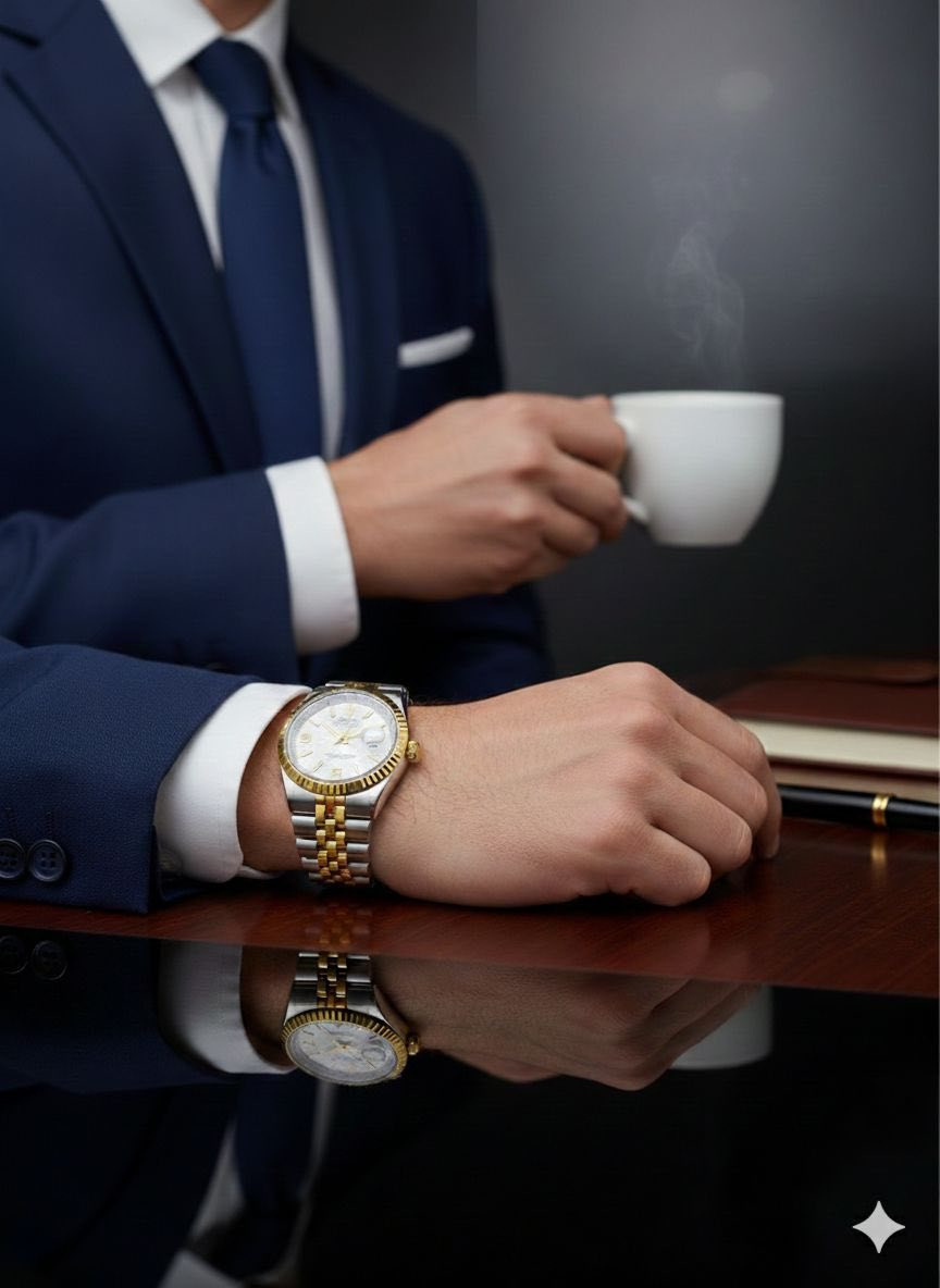 الوقت مو مجرد أرقام…
الوقت أسلوب حياة ✨

تصميم كلاسيكي بلونين فاخرين
يناسب الدوام الرسمي، الاجتماعات، والمناسبات

تفاصيل دقيقة
ثقل واضح
حضور يلفت النظر بدون مبالغة

فحص قبل الاستلام
توصيل داخل بغداد

الكمية محدودة

للطلب مراسلة الصفحة مباشرة.

***********
