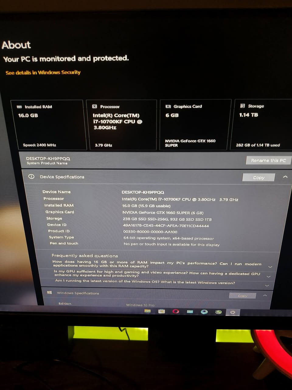 تجميعه كامله للبيع تحتوي على كافه الملحقات مع شاشه اضافيه شد والعب المواصفات
I7 10700kf تبريد ماءي 
Ram16 tforce
Gtx1660s 6Gb
Ssd1tb +256
شاشه الاساسيه 165 هرتز \1080p
الشاشه الثانويه 1080\ 60هرتز 
Ups1500 بطاريات جدد يكول فوك ال 15 دقيقه 
الملحقات رد دراكون كيبورد او ماوس والسماعهة هايبر اكس كلاود2
للتواصل ***********
