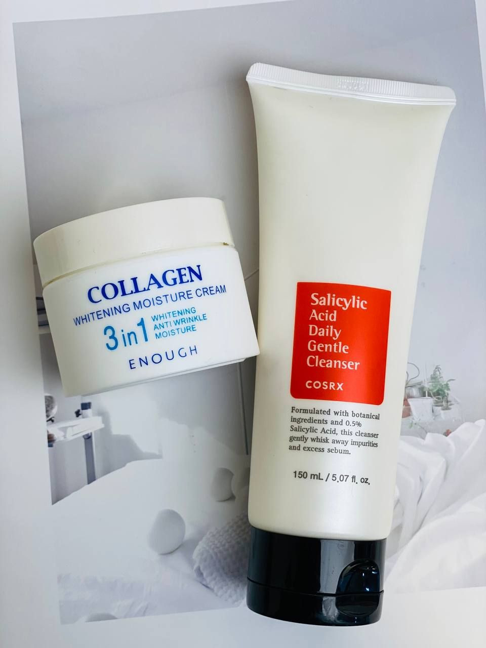 ✨ ثنائي العناية بالبشرة الكوري وصل ✨
إذا تريدين بشرة مشدودة، ناعمة ومشرقة مثل الكوريات 😍🇰🇷

💗 كريم الكولاجين الكوري
▪️ يقلل التجاعيد والخطوط الرفيعة
▪️ يرطب البشرة ترطيب عميق طول اليوم
▪️ يعطي ملمس ناعم ومرن
▪️ ينطي نضارة وحيوية من أول استخدام

🫧 غسول COSRX الأصلي
▪️ ينظف البشرة بعمق بدون ما ينشفها
▪️ يساعد يقلل الحبوب والرؤوس السوداء
▪️ ينظم إفراز الدهون
▪️ يخلي البشرة نظيفة ومنتعشة


**إذا كنت صاحب هذا الإعلان وتريد حذفه لأي سبب، رجاءا أرسل رسالة إلى الدعم الفني**