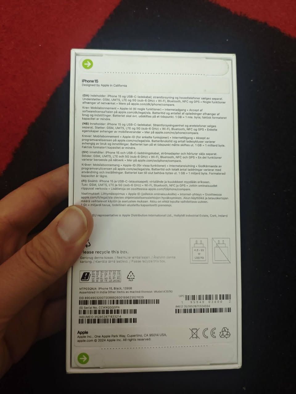 السلام عليكم 
ايفون 15 128 كيكا لون اسود غير مستخدم وغير مفتوح ابدا
للبيع السعر 780 الف قفل


**إذا كنت صاحب هذا الإعلان وتريد حذفه لأي سبب، رجاءا أرسل رسالة إلى الدعم الفني**