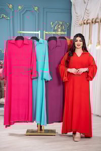 فستان • لينن ملكي • فري سايز ٩٥كغ