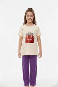 بجامة بناتي • قطن ليكرا • مقاس 110