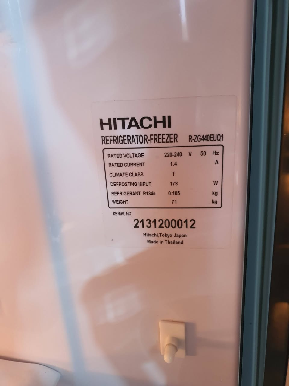 ثلاجة هيتاشي صنع تايلندي
شرط،الشغل نسبة نظافة 95%
نظام بخاخ 
متوفر لدى مجمع الكرار 
#متوفر #كل ما يحتاجه المنزل   #اصلي باله

موقعنا الزبيدية شارع 20 مجمع الكرار 
للاثاث المنزلية المستخدمة
للاستفسار الاتصال 
***********
***********
