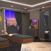 غرف نوم شبابي • ٥ قطع • ٥٢سم