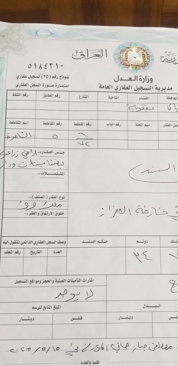 دونم زراعي البيع بستان طابو ملك صرف الواجهيه 58 والنزال 43 بيه كهرباء وماي ساله وبير عسل وبيه 13 نخله تحويل ثاني يوم افتح بيان قريبه عليه المدارس صاير بنص البيوت ***********
