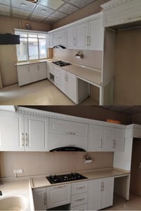 كاونتر الأبواب خشب اج دي اف تركي والداخل المنيوم   كامل مرمر مع طباخ 5...