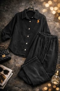 طقم بناتي كابوي • أسود وثلجي • حله شارع كراغول