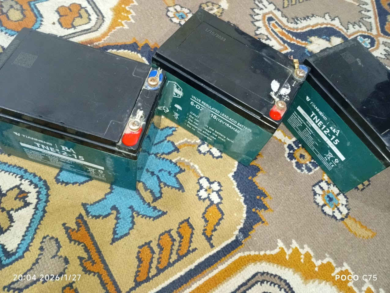 السلام عليكُم .
بطاريات موطور شحن مستعمل لمدة أسبوعين ومابيهن أي أضرار  السعر 40 وبيهن مجال أن شاء الله.
مكاني ديالى قضاء المقدادية ناحية أبي صيدا.
للتواصل والأستفسار  ..***********
