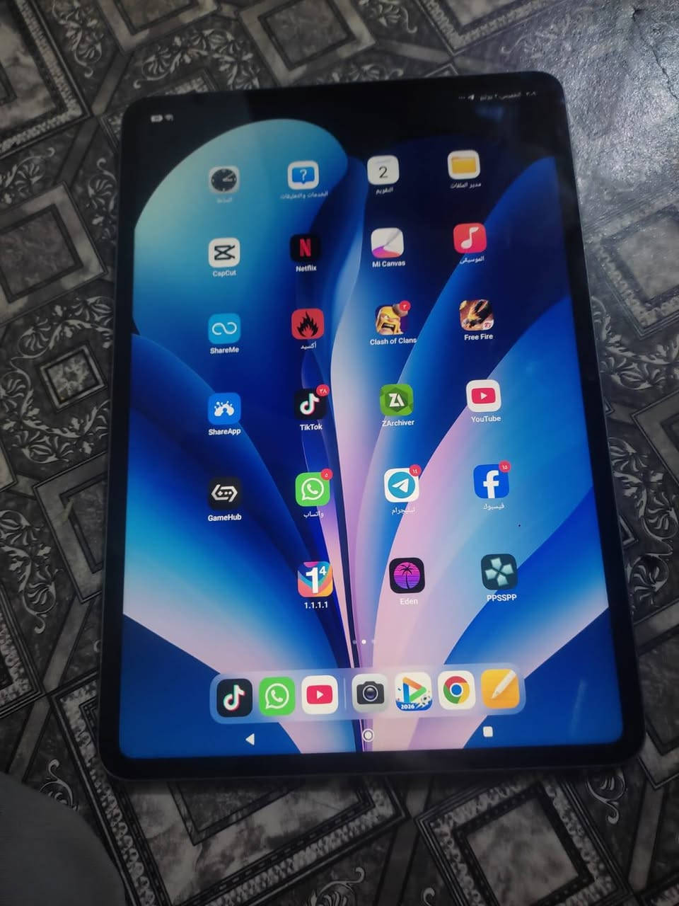 توفر mi pad 6s pro للبيع مواصفات الجهاز
ذاكره: 512 
رام: 16
معالج: snapdragon 8 gen 2
حجم شاشه:  12.4
دقه الشاشه: 3k 
بطاريه:  10000
شاحن: 120W
الجهاز نضافه 80% الجهاز ما يعاني من اي شي لا حراره ولا اي عيب مجرد الجهاز بي شخوط بلشاصي وما مأثره  كما موضح بلصور + زلغ واحد صغير بلشاشه فوق فتحت الشحن وما مأثره ابد بس حبيت اذكرها الجهاز اعلى نسخه ابو 16 غيكا رام و 512 غيكا سعر الجهاز 550 الف للتواصل خاص او واتساب علا هذا الرقم *********** المكان بصره حيانيه
