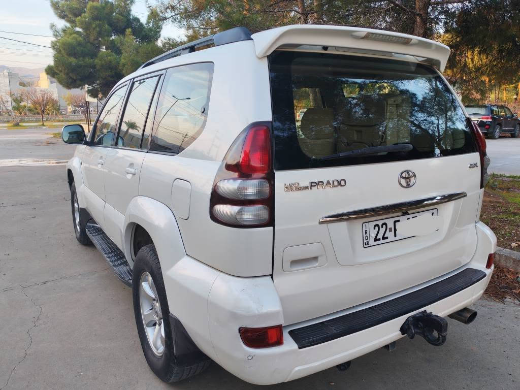 تۆیۆتا پڕادۆ مۆدیل 2007 گێڕ ئۆتۆماتیک دەبڵ ئەکسل سێ ڕیز کوشین و تەبرید مەرکەزی  شاشەو کامیراو و حەساس جام ئۆتۆو کامیرەی پشت و پێش ناو زەردو ئاوێنە کارەبای گێرو مەکینەی بەشەرت سیستەمی غازی ئیتاڵی لەسەرە چوار تایەی نوێی لەبنە سەنەوی و ڕەقەمی تا 2031 نوێیە هەزەی نوێیە بەناوی خۆم دوو پارچەی بۆیاغە بێ ناو گرتتەحویل و غرامە بەشەرت سعری 143 وەرەقەو معامەلە 
شوێن کۆیە هەموو شتم نوسیوە مشتەری تەلەفۆن بکە وەڵامی نامەو کۆمێنت نادەمەوە 
ژ.م ***********
ژ.م *********** كويسينجاك, أربيل
