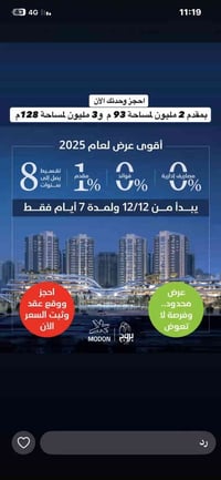 عرض البروج الحصري  مقدمة 2 مليون للمساحة 93 متر و 3 مليون للمساحة 128 ...