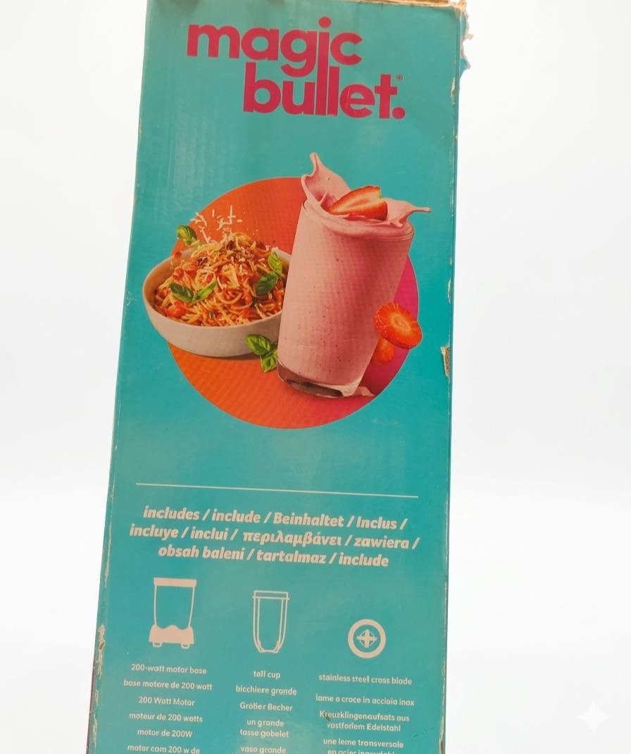 البطل وصل! ⚡️
الـ Magic Bullet صار جاهز حتى يسويلي بروتين شيك وسموذي الفواكه بثواني. ميزته الكوب نفسه تخلط وتطلع بيه، يعني لا دوخة ولا مواعين هواية. 🍏🍓
بداية جديدة لروتين أصح وأسرع."

*اخر قطع موجوده في المحل. 

*ويوجد توصيل داخل الكوت. 

*مكان المحل شارع المحافظة مقابيل محل علي لتجارة المواد الكهربائية. 

$سعره 23الف 

*رقم ***********
