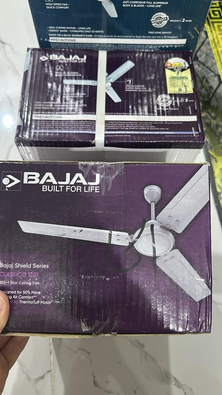 السلام عليكم
مراوح سقفيه هندية ماركه BAJAJ
السعر 25 الف 
عدد 6 قطع 
*********** 
الي يريد هيه وتوصيل داخل اربيل ب25 الف الوحده
