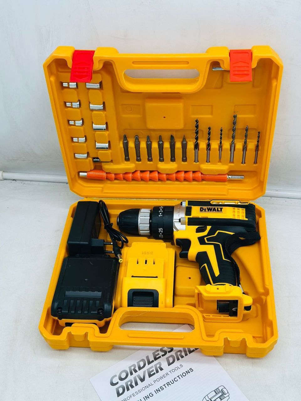 دريل شحن الصناعي 
حفر وليس ملصق  

مع بطاريتين عدد الخلايا ٥ 
وشاحنه للشحن السريع 
فوالت 28.rx

الدريل يعمل نظام همر واعتيادي 
تزريف كونكريت صب و حائط ونظام برغي فتح وشد يمين يسار مع عزم ٢٥ درجه  

عده متكامله
سيت براين كونكريت وسيت براين حديد
سيت لبه درنفيس عدل ومربع و سيت لقم 
وشفت حلزوني للاماكن الضيقه 

السعر 32 الف نسبة الفين 

متوفر 500 قطعة


**إذا كنت صاحب هذا الإعلان وتريد حذفه لأي سبب، رجاءا أرسل رسالة إلى الدعم الفني**