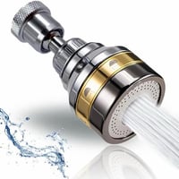 ✨ رأس حنفية دوّار 360° مع 3 أوضاع لتدفق المياه: 💧 تدفق عادي 🌧️ رشاش قو...