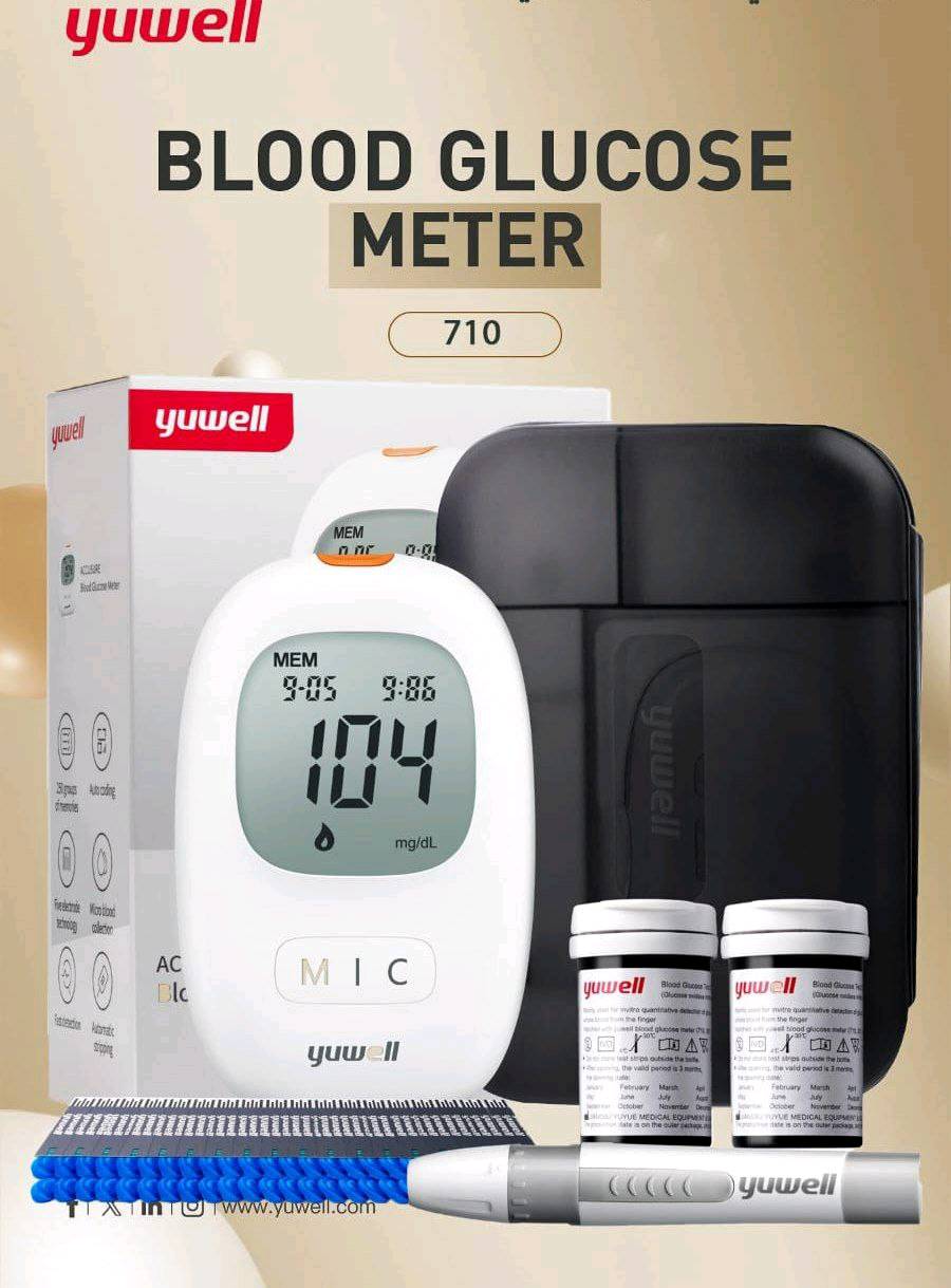 Yuwell 710 Blood Glucose Meter هو جهاز الماني  لقياس مستوى السكر في الدم، مصمم ليكون سهل الاستخدام 
ودقيقًا، مما يجعله خيارًا مثاليًا لمرضى السكري الذين يحتاجون   إلى مراقبة مستمرة لمستويات الجلوكوز. مزود بشهادة جودة (ISO )

🔴جهاز فحص سكر  + قلم + علبة نيدل (ابر ) 
+٢ علبة شريحة فحص 
🔴الجودة ممتازة 
✅️ السعر 30 الف والتوصيل مجاني