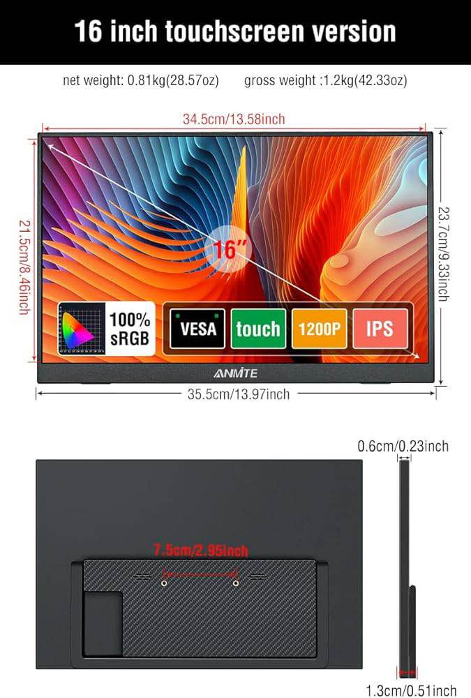 👇اقرأ الوصف بتمعن للاخير كلشي مذكور بالتفصيل 👇

    ❣️❣️❣️❣️❣️❣️السعر 165 الف❣️❣️❣️❣️❣️❣️

  🔥🔥🔥🔥🔥السعر غير قابل للتفاوض🔥🔥🔥🔥🔥

 🔥🔥المنتج امزون جديد غير مستخدم الماني اوربي🔥🔥

💥👈تعاملنا شرط الفحص قبل لاتنطي فلس للمندوب👉💥

👈طريقة الحجز 🙋‍♂️ الاسم  🏠  العنوان كامل 📱 رقم الهاتف

    ❣️❣️❣️ للحجز و الاستفسار على الخاص فقط ❣️❣️❣️

    🙏فضلاً ليس امراً متابعة الصفحة ليصلكم كل جديدنا🙏

🥰😍🥰متابعة الصفحة شرف لنا وتحياتي للجميع🥰😍🥰

علماً ان الصفحة تحتوي على اكثر من 550 منتج معروض بمختلف المجالات . الكتروني . كهربائي . يدوي . عدد . شحن . طاقة شمسية . سمارت . نشرات . لدات . انارة . لابتوب . حاسبة . هاتف . شاشة . ايربود . سماعة . سبيكر . مضخم . طابعة …. الخ 
تابع متخسر شي تنورنا بالمتابعة

Brand Anmite
16" Portable Touch Monitor for Laptop Computer Gaming Display Metal Enclosure Mobile Display

Product details

Top highlights 

* Brand Anmite

* Model A160W03T
* Screen Size 16 Inches 
* Resolution UXGA Wide 
* Aspect Ratio 16:10
* Screen Surface Description Glossy
* Image Contrast Ratio 1000:1

* portable game monitor and computer monitor, you can use various game consoles with HDMI and TPYE-C signal interface to play high-resolution games on this portable monitor, which will bring an excellent gaming experience. At HDR 1200P FHD resolution, bright colors and vivid images will make your gaming experience full of allure and give people a full entertainment experience.

Additional details 

Anmite Portable Monitor

Specifications

Net Weight: 0.81kg
Dimensions: 355*237*5-13 mm
Screen Size: 16 inch
Panel Type: IPS
Aspect Ratio: 16:10
Resolution: 1920*1200
Display Color: 16.7M
Color Temperature: 6800K
Visual Angle: H:178° V:178°
Visual Area: 345*215mm
Contrast Ratio: 1000:1
Brightness: 300cd/m²
Color Gamut: 100%
Refresh Rate: 60Hz
Input Interface: Mini-HDMI, Type-C (Full Function), Type-C,
Output Interface: 3.5mm audio interface
Speaker: Built-in speakers (1W*2)
System Requirements: Devices with complete Type-C (USB-C) video output capabilities, or devices with HDMI video output interfaces.

Package Included

Anmite Portable Monitor x 1
Mini-HDMI to HDMI cable x 1
Type-C to Type-C cable x 1
Type-C to USB-A cable x 1 
User Guide x 3

Note: Please check if the Type-C interfaces of your device is a full-featured Type-C interfaces. If it is only Type-C charging, it will not work.

علامة أنميت التجارية
شاشة لمس محمولة 16 بوصة لأجهزة الكمبيوتر المحمولة والكمبيوتر الشخصي، هيكل معدني، شاشة عرض متنقلة

تفاصيل المنتج

أهم الميزات

* علامة أنميت التجارية
* الموديل A160W03T
* حجم الشاشة 16 بوصة
* الدقة UXGA عريضة
* نسبة العرض إلى الارتفاع 16:10
* سطح الشاشة لامع
* نسبة تباين الصورة 1000:1

* شاشة ألعاب وشاشة كمبيوتر محمولة، يمكنك استخدام مختلف أجهزة الألعاب المزودة بواجهة HDMI وTPYE-C لتشغيل ألعاب عالية الدقة على هذه الشاشة المحمولة، مما يوفر تجربة لعب ممتازة. مع دقة HDR 1200P FHD، ستجعل الألوان الزاهية والصور النابضة بالحياة تجربة اللعب الخاصة بك جذابة للغاية وتمنحك تجربة ترفيهية متكاملة.

تفاصيل إضافية

شاشة أنميت المحمولة

المواصفات

الوزن الصافي: 0.81 كجم
الأبعاد: 355 × 237 × 5-13 مم
حجم الشاشة: 16 بوصة بوصة
نوع اللوحة: IPS
نسبة العرض إلى الارتفاع: 16:10
الدقة: 1920 × 1200
ألوان العرض: 16.7 مليون لون
درجة حرارة اللون: 6800 كلفن
زاوية الرؤية: أفقي: 178 درجة، رأسي: 178 درجة
مساحة العرض: 345 × 215 مم
نسبة التباين: 1000:1
السطوع: 300 شمعة/م²
نطاق الألوان: 100%
معدل التحديث: 60 هرتز
منافذ الإدخال: Mini-HDMI، Type-C (كامل الوظائف)، Type-C
منفذ الإخراج: منفذ صوت 3.5 مم
مكبرات الصوت: مكبرات صوت مدمجة (1 واط × 2)

متطلبات النظام: أجهزة مزودة بإمكانيات إخراج فيديو Type-C (USB-C) كاملة، أو أجهزة مزودة بمنافذ إخراج فيديو HDMI.

محتويات العبوة

شاشة Anmite المحمولة × 1
كابل Mini-HDMI إلى HDMI × ١
كابل من النوع C إلى النوع C عدد ١
كابل من النوع C إلى USB-A عدد ١
دليل المستخدم عدد ٣

ملاحظة: يرجى التأكد من أن منفذ النوع C في جهازك يدعم جميع وظائف النوع C. إذا كان يدعم الشحن فقط، فلن يعمل الجهاز.

    ❣️❣️❣️❣️❣️❣️السعر 165 الف❣️❣️❣️❣️❣️❣️

  🔥🔥🔥🔥🔥السعر غير قابل للتفاوض🔥🔥🔥🔥🔥

 🔥🔥المنتج امزون جديد غير مستخدم الماني اوربي🔥🔥

💥👈تعاملنا شرط الفحص قبل لاتنطي فلس للمندوب👉💥

👈طريقة الحجز 🙋‍♂️ الاسم  🏠  العنوان كامل 📱 رقم الهاتف

    ❣️❣️❣️ للحجز و الاستفسار على الخاص فقط ❣️❣️❣️

    🙏فضلاً ليس امراً متابعة الصفحة ليصلكم كل جديدنا🙏

🥰😍🥰متابعة الصفحة شرف لنا وتحياتي للجميع🥰😍🥰

علماً ان الصفحة تحتوي على اكثر من 550 منتج معروض بمختلف المجالات . الكتروني . كهربائي . يدوي . عدد . شحن . طاقة شمسية . سمارت . نشرات . لدات . انارة . لابتوب . حاسبة . هاتف . شاشة . ايربود . سماعة . سبيكر . مضخم . طابعة …. الخ 
تابع متخسر شي تنورنا بالمتابعة بغداد, العراق


**إذا كنت صاحب هذا الإعلان وتريد حذفه لأي سبب، رجاءا أرسل رسالة إلى الدعم الفني**