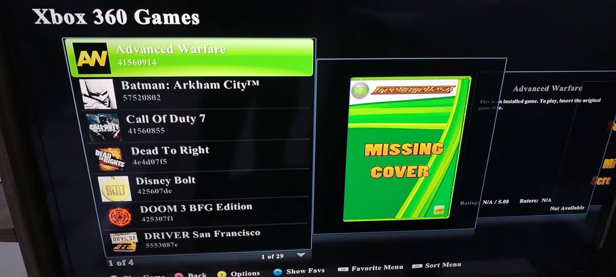 السلام عليكم 
اكس بوكس 360 مهكر للبيع مع:
- يدات عدد 2 وياهن حافظة وبطاريات 3 وشاحنات 2 
-وهارد حجم 250 كيكابايت
-ومحولة والواير كهرباء اصلية
-الكفر الخارجي نظيف جدا 
بيه هواي العاب من ضمنها :
فيفا 19
ماينكرافت 
قراند 5
فورزا 2
فورزا موترسبورت
كول اوف ديوتي جزاين
مورتل كومبات 
وهواي العاب قوية اخرى موجودة في الصور
مكاني بغداد الكرخ 
السعر 130 الف وبي مجال للاستفسار خاص ***********
