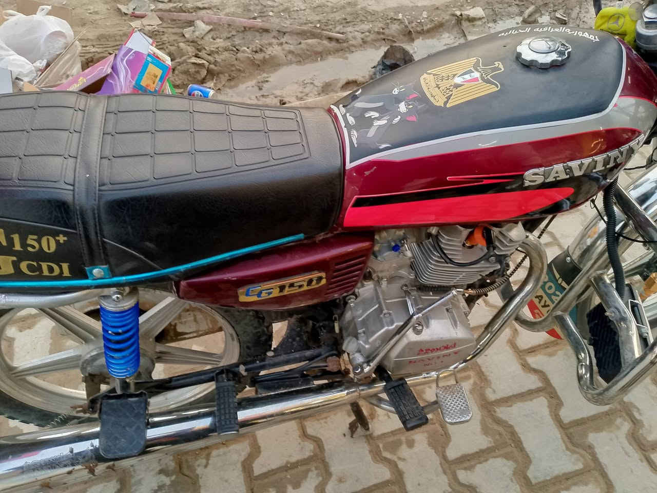 سلام عليكم
دراجة للبيع ايراني سيفان 2021 5كير 
محرك شلعه معدل ياكل الكاع 
لايتات زنون 
اوراقه موجوده بل شركه 
محرك 150 cg
تايرات جدد 
بريك امامي خلفي كله جديد 
السعر 600 وبيه مجال 
رقم هاتف *********** بي واتساب
