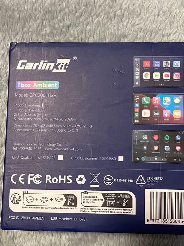 CarlinKit Tbox Ambient
نظام أندرويد متكامل: يحول شاشة السيارة التي تدعم CarPlay السلكي إلى نظام أندرويد مستقل، مما يتيح لك تثبيت واستخدام التطبيقات مباشرة على شاشة السيارة إصدار أندرويد 13 رام 8 ذاكرة 128 جديد غير مستخدم السعر 140 مع التوصيل


**إذا كنت صاحب هذا الإعلان وتريد حذفه لأي سبب، رجاءا أرسل رسالة إلى الدعم الفني**