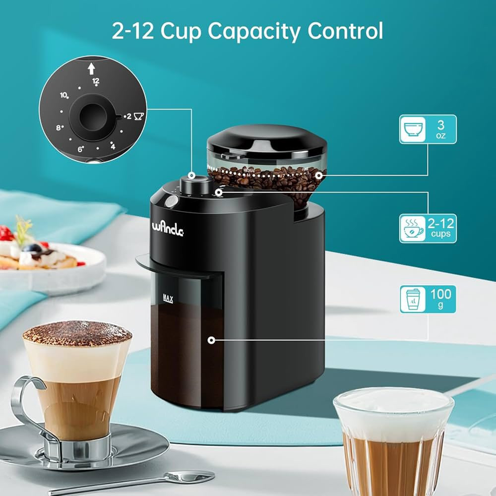 ☕ مطحنة قهوة برأس طحن مخروطي (Burr Grinder) من ماركة Wancle

مطحنة احترافية، مدمجة وعملية جداً، مثالية لعشاق القهوة الذين يبحثون عن طحن طازج ومتناسق في المنزل دون أخذ مساحة كبيرة على "الـكوفي كورنر".

✨ أهم المميزات والمواصفات:
 درجات طحن متعددة (28 درجة دقيقة): تمنحك خيارات واسعة تبدأ من الخشن جداً (للـ French Press) إلى الناعم جداً (لـ Espresso و الموكا بوت).

 طحن متناسق ومتين: تحتوي على شفرات طحن (Burrs) عالية الجودة تضمن لك طحناً متساوياً للحبيبات للحفاظ على نكهة القهوة الأصلية.

 التحكم بالكمية (من 2 إلى 12 كوب): تحتوي على مؤقت دائري ذكي لتحديد كمية القهوة المراد طحنها حسب عدد الأكواب التي تحتاجها.

 سعة الخزان: * خزان حبوب القهوة العلوي يتسع لـ 3 أونصة (حوالي 85-100 غرام).

 وعاء تجميع القهوة المطحونة يتسع لـ 100 غرام كحد أقصى (Max).

 تصميم مدمج وموفر للمساحة: أبعادها صغيرة جداً ومناسبة لأي مطبخ:

 الارتفاع: 190 ملم (7.4 إنش)
 الطول: 162 ملم (6.3 إنش)
 العرض: 90 ملم (3.7 إنش)
 سهلة التنظيف: شفرات الطحن قابلة للإزالة والفك بسهولة لتنظيفها باستخدام الفرشاة المرفقة معها لمنع تراكم الزيوت والبن القديم.

📦 الملحقات المرفقة:

 ملعقة معيارية مدمجة مع فرشاة تنظيف مخصصة للشفرات.


**إذا كنت صاحب هذا الإعلان وتريد حذفه لأي سبب، رجاءا أرسل رسالة إلى الدعم الفني**