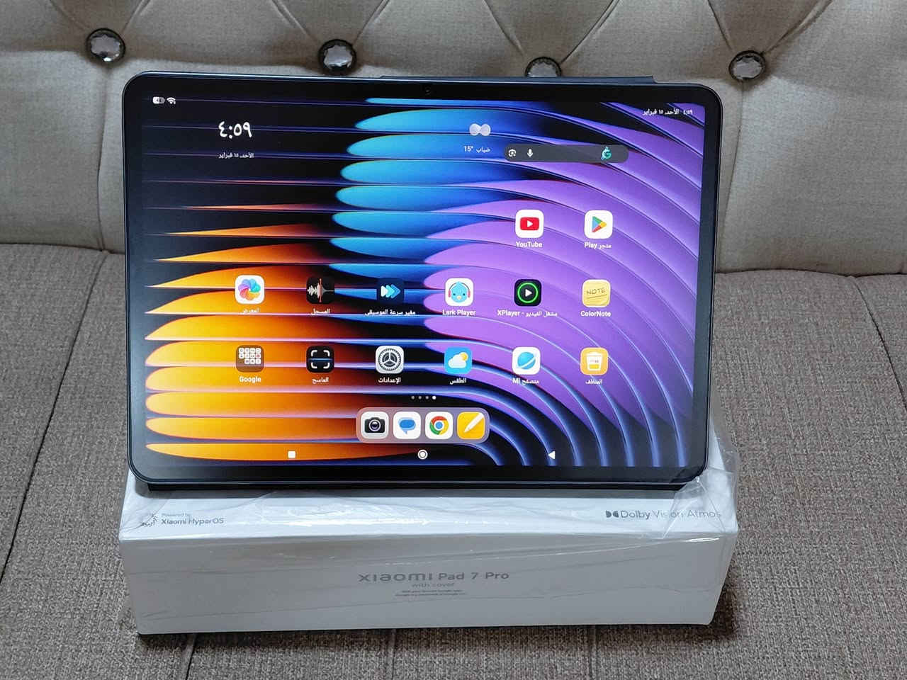 السلام عليكم للبيع تاب شاومي باد 7 برو جديد مستخدم قليل
جدا معه ملحقات كامله العنوان بابل
***********
الشاشة : 11.2 بوصة، دقة 1440 × 3200 بكسل (3.2)،
سطوع يصل إلى 800 شمعة، وتدعم Dolby Vision
السلام عليكم للبيع الشاشة : 11.2 بوصة، دقة 1440 × 3200 بكسل (3.2)، سطوع يصل إلى 800 شمعة، وتدعم Dolby

Vision

Atmos

الاتصال يدعم 7 Wi-Fi ، وبلوتوث 5.4
النظام والصوت 2 Hyper أربع سماعات ستيريو بتقنية Dolby
المعالج كوالكوم (4) Snapdragons Gen نانومتر) الذاكرة والتخزين يتوفر بذاكرة رام تصل إلى 12 جيجابايت وسعة تخزين داخلية تصل إلى 512 جيجابايت

.(UFS4.0)

الكاميرا خلفية مزدوجة بدقة 50 ميجابكسل رئيسية + 2 ميجا بكسل عمق، وأمامية بدقة 32 ميجابكسل.
سعر 590
