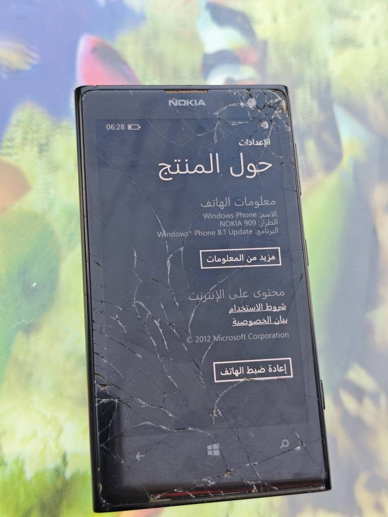 nokia lumia 1020
تەنها جامی شکاوە
باقی بێ کێشە ئیش دەکا 
تەنها ٢٥ هەزار قوفل 
١ سیمی فۆرجی خەتیش پەخش دەکا
لەمسی بێ کێشەیە 
٣٢ گێگا 
کامێرای ٤١ مێگا پێکسل
سیستەمی ویندۆز ٨
زەمانی دارو درەخت 
ناونیشان هەولێر 
گەیاندن هەیە 
*********** أربيل, العراق
