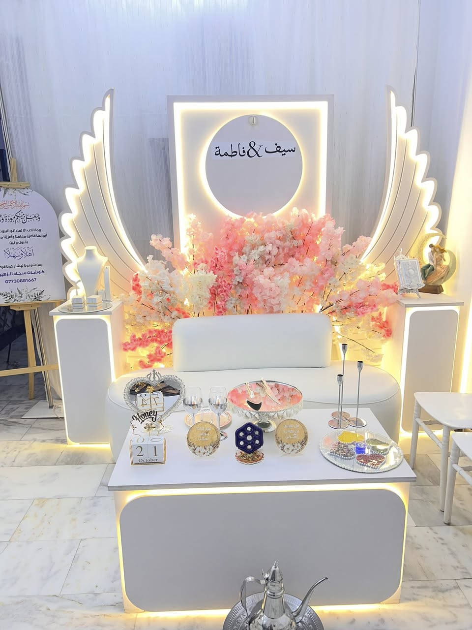 مكتب سجادالزهيري تجهيز كافة المناسبات 
مناسبتك قريبة (بالبيت او بالمزرعة ) كل الي عليك تتواصل ويانه
ونجهزك كل هاي التفاصيل 👇👇👇 
1-كوشة حسب الصورة الي تختارها 
2- كراسي 🪑 حسب الطلب وحسب العدد الي تختاره  - عقد مطبوع باسماء العرسان 
3-:سماعات dj 🎤🔊 لأحياء الحفلة 
4/مبردات/طبلات/ميوزه/جادر/جدوره/طباخ
5/يوجد كادرطبخ👨‍🍳
6/يوجدكادر نسائي دي جي
كل هاي التفاصيل متوفره بانسب الاسعار كل الي عليك تتواصل ويانه وتحجز ارسل موقعك وتوصلك كل هاي التفاصيل 👆
اتصال + واتساب 👇
***********سجاد
‭0772 775 3352‬حمودي
خدمة توصيل الطلبات كافة مناطق بغداد فقط🚚
