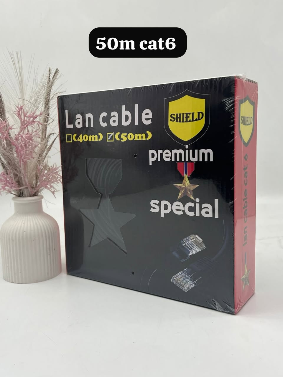 � كيبلات إنترنت CAT6 – SHIELD 🛡
بضمان حقيقي سنة كاملة ✔️

⚡ نحاس أصلي 
⚡ أداء ثابت وسرعة عالية
⚡ تحمّل ممتاز للشغل اليومي

📏 الأطوال المتوفرة:
• 20 متر
• 30 متر
• 40 متر
• 50 متر

📞 للتواصل والاستفسار:
***********
