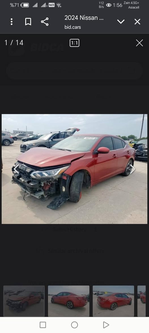 نيسان سنترا 2024 مواصفات SV
عداد المسافة 21  الف ميل
الشواصي سليمة بالشرط الضرر كما هو موضح في الصور تبديل بنيد وجاملغ امامي طرف السكن تجاري وجاملغ امامي طرف السائق بخ امريكا
وشبرين بالدوسة
السعر 130 $
مكان السيارة كركوك شارع المعارض
***********
تترقم سليمانية اربيل دهوك فقط
