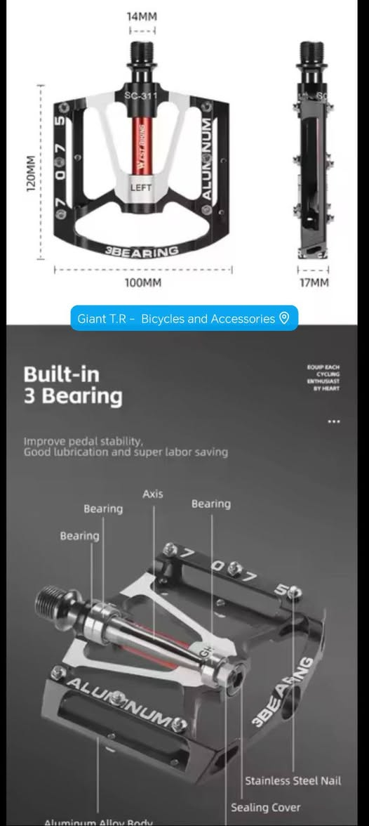 🌐 ماشاء الله لاقوة الا بالله العلي العظيم 🌐

☢️ تم بعون الله وفضله وصول وجبة 2 من 👇👇👇

الوجبه الجديده 2026 : رقم المنتج 51

®️ WEST BIKING ✅  العنف المدرع 7075☣️☣️

‼️ ​هل تبحث عن سلاسة مطلقة وقوة تحمل في كل "بدلة"؟ نقدم لكم دواسات West Biking SC-311 المصممة للأداء العالي والمظهر العصري.

​
🟥​هيكل ألمنيوم 7075AL: مصنوعة من أجود سبائك الألمنيوم لضمان خفة الوزن القصوى مع صلابة استثنائية.

⬜ ​نظام 3-Bearing المتطور: تحتوي على 3 محامل (بيلبوري) داخلية توفر دورانًا فائق السلاسة وتقلل الجهد المبذول أثناء القيادة.

⬛ ​ثبات لا يصدق: مزودة بمسامير (Cleats) من الفولاذ المقاوم للصدأ قابلة للإزالة، لتضمن لك ثبات حذائك ومنع الانزلاق حتى في أصعب الظروف.

🟫 ​تصميم عريض ومريح: مساحة سطح تبلغ (100mm x 120mm) لتوفر أفضل دعم للقدم وتوزيع مثالي للقوة.

🟪 ​خفة وزن مثالية: الزوج بالكامل يزن حوالي 280-290 جرام فقط!

🟦 ​إغلاق محكم: تصميم مانع للأتربة والمياه لحماية المحامل الداخلية وإطالة عمر المنتج.

​📊 المواصفات الفنية:

🔻 ​المادة: 7075 Aluminum Alloy.
🔻​ قطر البرغي: 14 ملم (قياسي لمعظم الدراجات).
🔻 ​الألوان المتوفرة: الأحمر الناري (كما في الصور) مع لمسات فضية.
🔻 ​السُمك: 17 ملم فقط (تصميم نحيف وانسيابي).

​🚀 جاهز لتطوير دراجتك؟
لا تدع الرحلات الطويلة تتعبك، استمتع بالسلاسة التي تستحقها!

#جاينت_تي_أر_لاتحتار #متجر_معتمد_منذ_2018
#نختصر_عليك_هم_التجربة_ونعطيك_قمة_الرفاهية
#خبرة_في_المجال_أكثر_من_10_سنوات
#غايتنا_خدمتكم_لأقصى_الحدود
#كل_ما_يحتاجة_الدراج_الهوائي_في_مكان_واحد
#اصنع_قصتك_مع_جاينت_تي_أر
#صيانه_احترافيه #اكسسوارات #ادوات_احتياطية #طلب_مسبق_خاص #فرق_دراجات #ترند #SHIMANO #WEST_biking #MAXXIS #GIANT #SCOTT #TREK #MSC #FORMAT #CANNONDALE #UCI 

®️ Giant T.R -  Bicycles and Accessories . 🚴‍♂️

🔴العنوان : بغداد / نفق الشرطه / مقابل المشاتل / مجمع الدراجات الهوائيه  . 

🔴للأتصال و الاستفسار :  
*********** 📲
*********** 📲

🔴 توصيل : بغداد + المحافظات ( مركز + اطراف ) . 

لسنا الوحيدون ... لكننا بكم الأفضل ان شاء الله ♥️

🥇🥇🥇🥇🥇🥇🥇🥇🥇🥇🥇🥇🥇🥇🥇🥇
