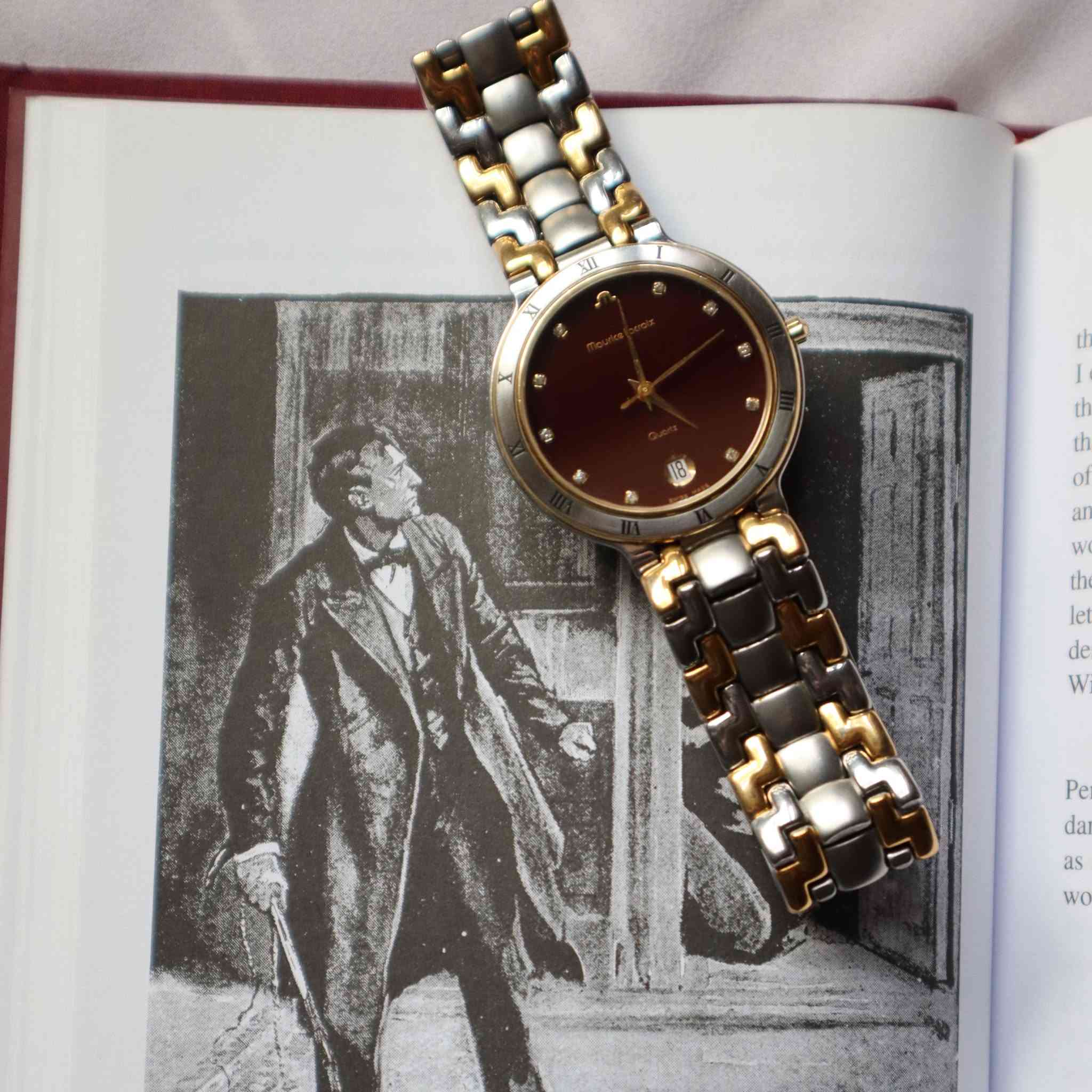 Vintage Maurice Lacroix ~ Rare Burgundy Diamond Dial 

▪️Size: 33mm المقاس
▪️Quartz Movement مكينة كوارتز
▪️TwoTone Gold Plated طلاء ذهب و ستيل
▪️Rare Diamond Dial ميناء نادرة
▪️Full link سير كامل
▪️Only Watch ساعة فقط 
▪️Price: 425$ - 300 JD

▪️ Worldwide shipping available after payment
‎يوجد شحن دولي بعد الدفع

COPYRIGHT NOTICE: We are not affiliated with any brand. All watches are original and pre-owned (used).

‎إشعار حقوق النشر: نحن لسنا تابعين لأي علامة تجارية، وجميع الساعات أصلية ومملوكة مسبقًا (مستعملة).

#vintagewatch #vintagewatches #mauricelacroix #mauricelacroixwatch #burgundy 

Jarrah Collectibles


**إذا كنت صاحب هذا الإعلان وتريد حذفه لأي سبب، رجاءا أرسل رسالة إلى الدعم الفني**