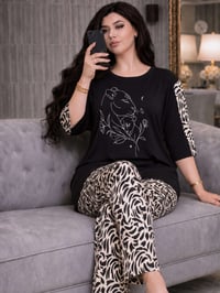 ⁨ ⁨ ⁨ ⁨ بجامة فانيله قطن الاصلية🖤🐆 ‏‎القياسات :  M .L .XL .2X .3X .4X ...