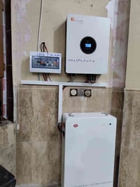 منظومة شمسية ٢٤أمبير • ألواح لونجي ٦٢٠واط • بطاريات ليثيوم ١٥كيلو×٢