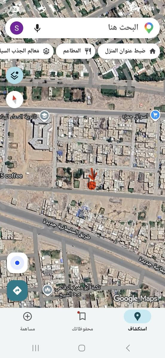 السلام عليكم دار ١٠٠متر للبيع مكان ٥٨ على شارع تجاري مثل ماموضح بالخريطة لاستفسار***********
