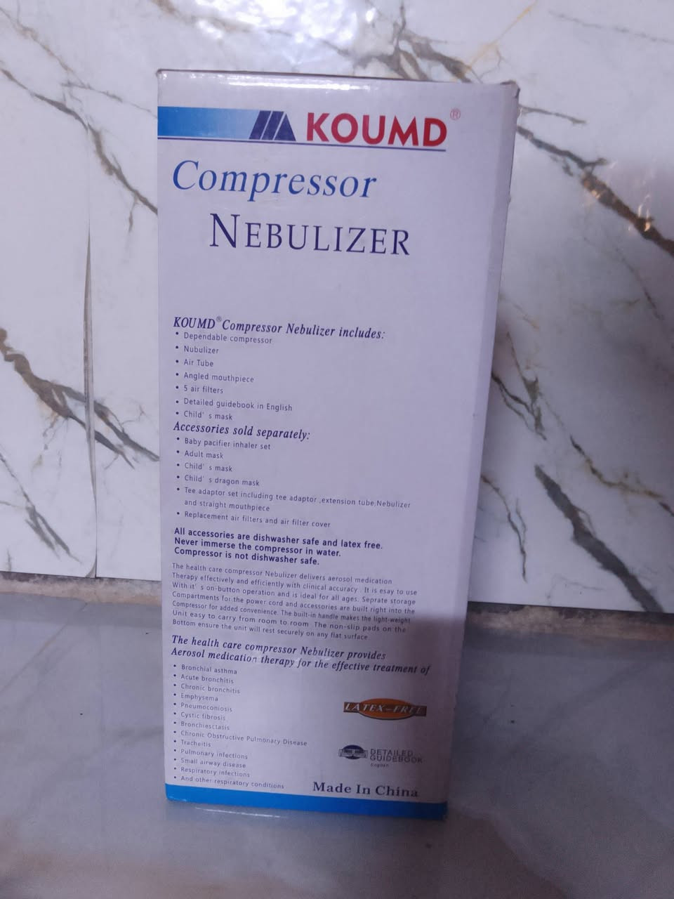 جهاز تبخير (Nebulizer) للبيع
ماركة: KOUMD
الحالة: شبه جديد / نظيف جداً
مناسب للأطفال والكبار لعلاج الربو، الحساسية، وضيق التنفس.
يعمل بكفاءة وصوت هادئ.
المواصفات:
تشغيل سهل بزر واحد
يأتي مع الملحقات
خزان دواء
مناسب للاستعمال المنزلي
السعر: (25,000)
الموقع: (بغداد/مدينه الصدر)
للتواصل خاص أو اتصال.


**إذا كنت صاحب هذا الإعلان وتريد حذفه لأي سبب، رجاءا أرسل رسالة إلى الدعم الفني**